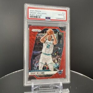 2024-25 Panini Prizm Ruby Wave Prizm Grant Williams #31 PSA 10